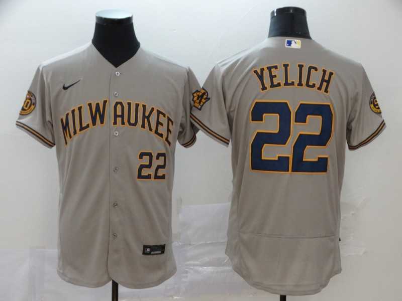 Brewers 22 Christian Yelich Gray Nike 2020 Flexbase Jersey,We sell and wholesale Brewers 22 Christian Yelich Gray Nike 2020 Flexbase Jersey on line form chian!